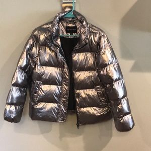 Metallic Puffer Jacket.